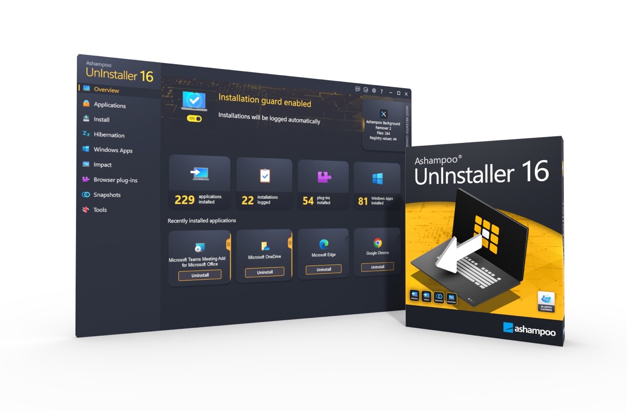 Ashampoo® Uninstaller 16 entfernt Programme und Apps per Mausklick restlos aus Windows